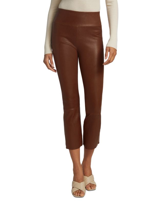 SPRWMN Leather Crop Flare Leggings